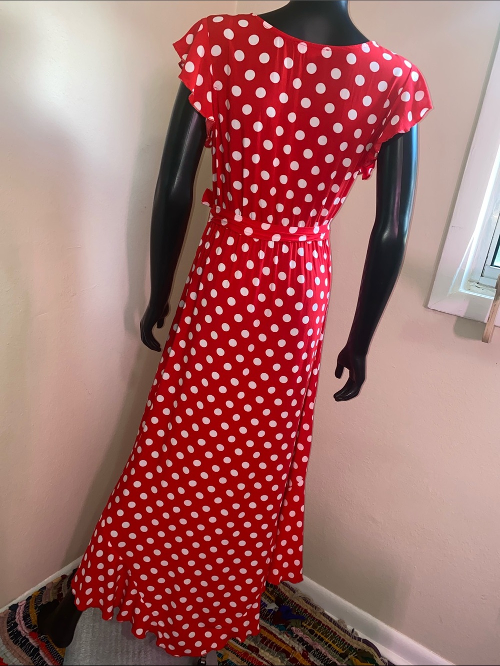 Grecerelle Red Polka Dot Maxi Dress - Picture 8 of 11